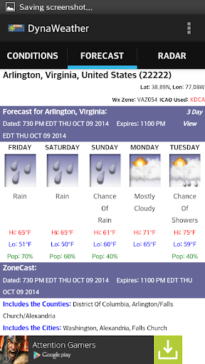 DynaWeather Screen 2