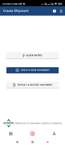 Android application AllwayEx Logistics screenshort