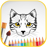 Cat coloring pages icon