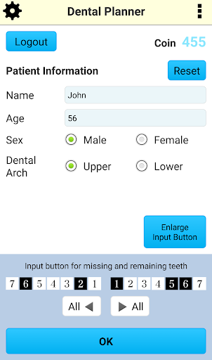 Dental Planner : Tx plan Screen 2