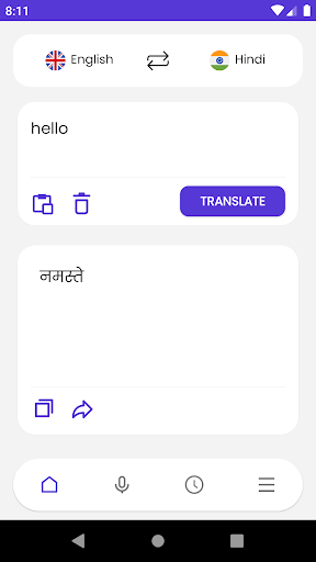 Android application English To Hindi Translation screenshort