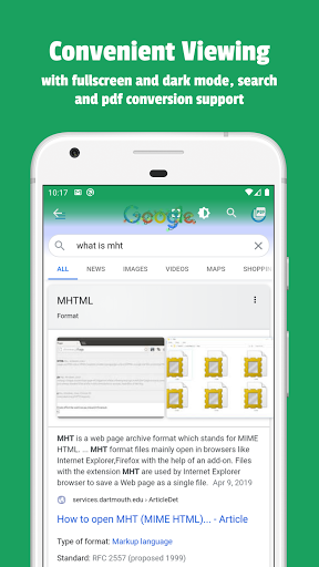MHT & MHTML Viewer, Reader Screen 3