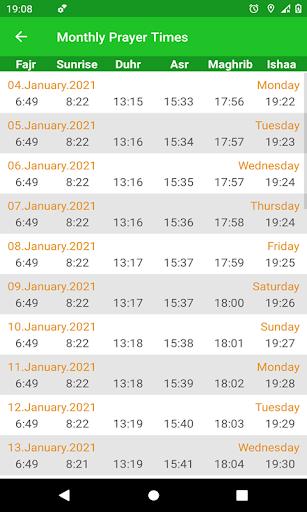 Prayer Time & Qibla Direction Screen 3