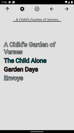 Android application Book, A Child's Garden of Vers screenshort