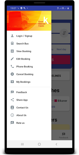 Android application Karan Maharaja Travels screenshort