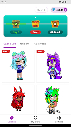 Coloring Book for Gacha Life 2 - Screenshot 1
