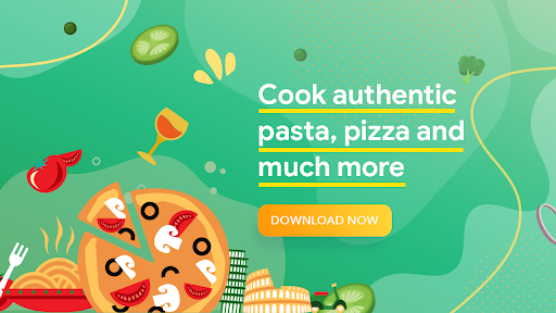 Screenshot of Italian recipes app