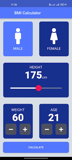 Android application BMI Calculator - Ideal Weight screenshort
