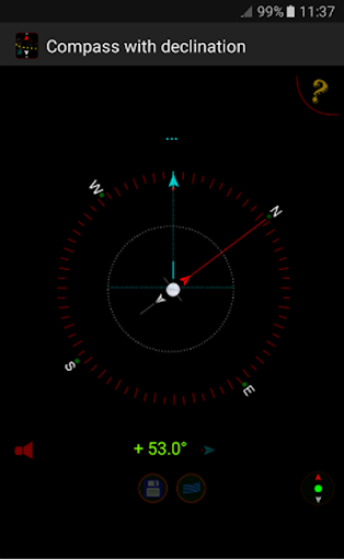 Android application Compass with declination Pro screenshort