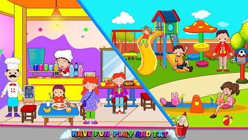 Android application My Family Town School games screenshort