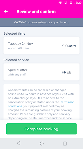 Voila Hair Studio App Screen 3