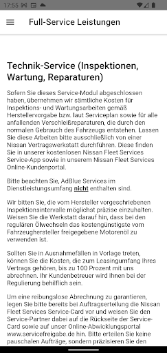 Android application My Nissan Fleet Services screenshort