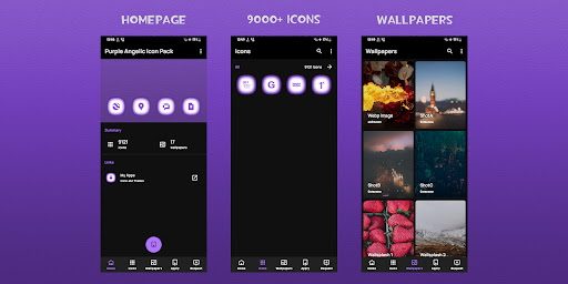 Screenshot of Purple Angelic Icon Pack