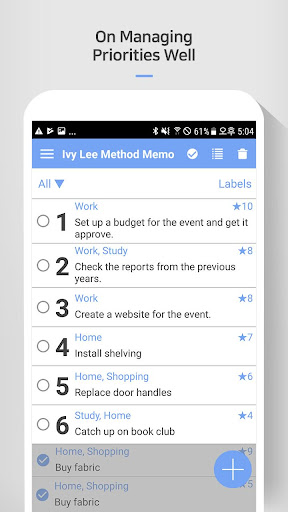 Ivy Lee Method Memo-Task Management