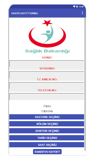 Android application Hasta Kayıt (Randevu) screenshort