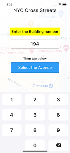 Android application NYC Cross Streets screenshort