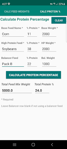 Farm Feed Protein Mix Calc Pro Screenshot 4 - AppWisp.com