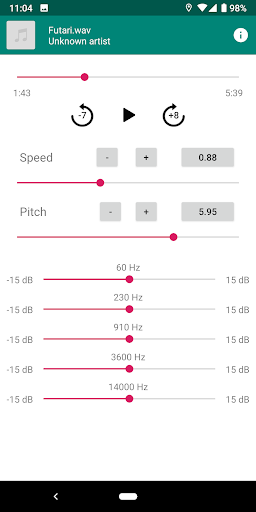 Nu-Music Player ~ Speed/Pitch Screen 2