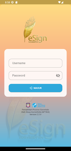 Android application E-Sign Provinsi Gorontalo screenshort