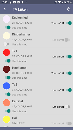 Hue widget Screen 3