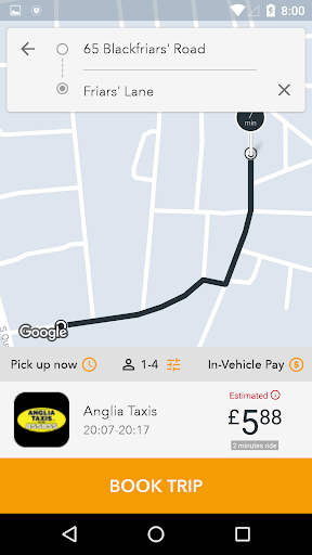 Anglia Taxis Screen 2