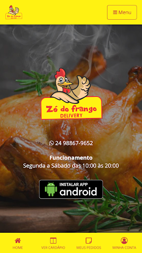 Android application Zé do Frango Delivery screenshort