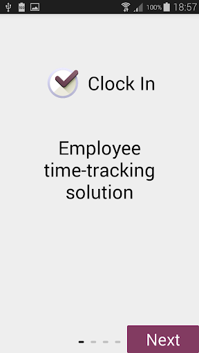 Android application ClockIn - Employee tracking screenshort