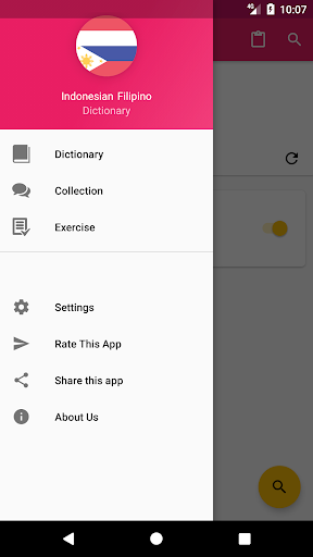 Android application Indonesian Filipino Dictionary screenshort