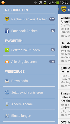 Android application Aachen screenshort