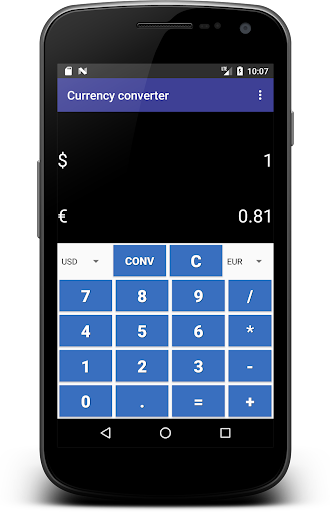 Android application Currency Converter - Calculato screenshort