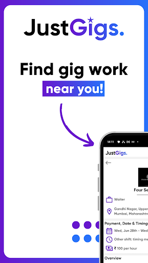 Android application Just Gigs screenshort