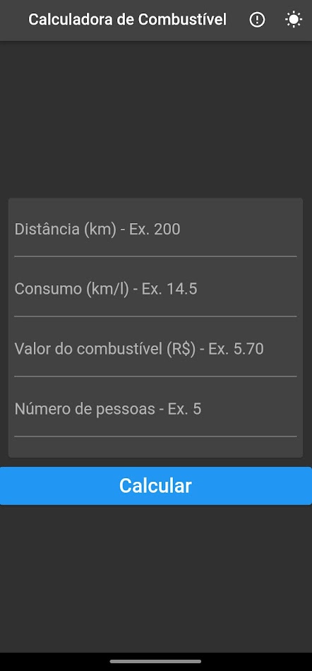 #2. CALCULADORA COMBUSTÍVEL (Android) Ved: Jonas Miguel Gehlen