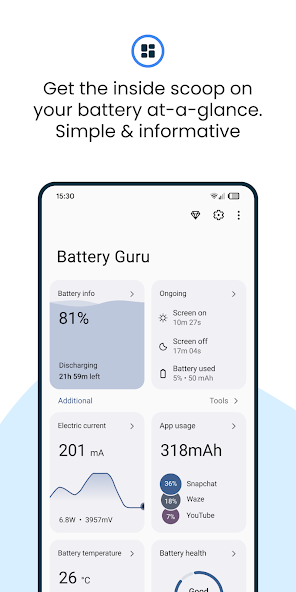 Battery Guru: Акку Монитор 2.32 APK + Мод (Unlimited money) за Android