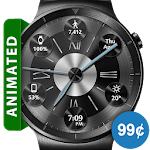 Cover Image of Скачать Brushed Metal HD Watch Face & Clock Widget 4.31 APK