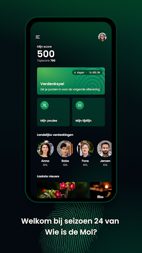 Android application Wie is de Mol? screenshort