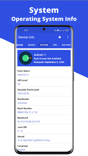 Device Info: Check System, CPU Screen 3