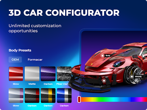 Screenshot of Formacar 3D Tuning, Car Editor