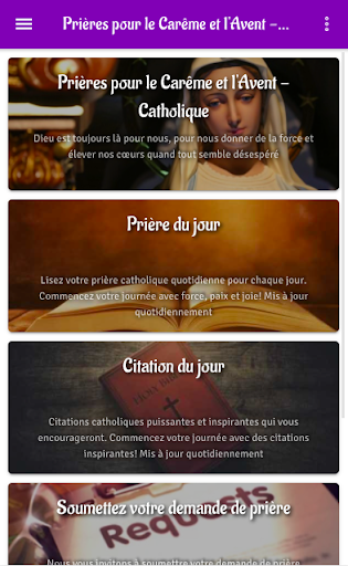 Android application Prières pour le Carême,l'Avent screenshort