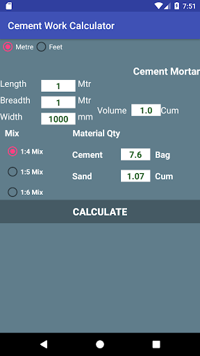 Cement Work Calculator