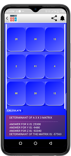 Matrix Calculator Screen 2
