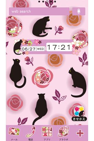 Android application 黒猫と薔薇 テーマ screenshort