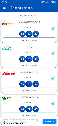 Android application SORTEOS LOTERÍAS DOMINICANAS screenshort