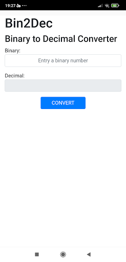 Bin2Dec Screen 2