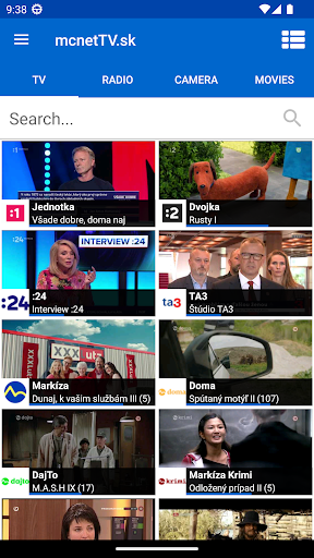 Android application mcnetTV.sk screenshort