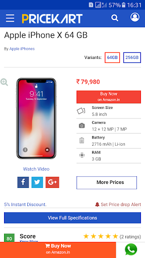 Price Comparison Shopping App Screen 2
