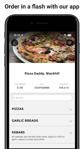 Android application Pizza Daddy, Blackhill screenshort