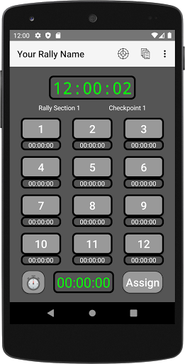 Android application 12 Car RallyTimer screenshort