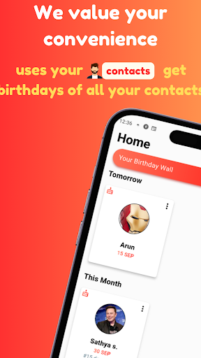 Android application Birthday Reminder & Calendar screenshort