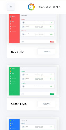 Rainbow Booking Screen 2