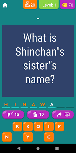 Android application Shinchan Quiz Game screenshort